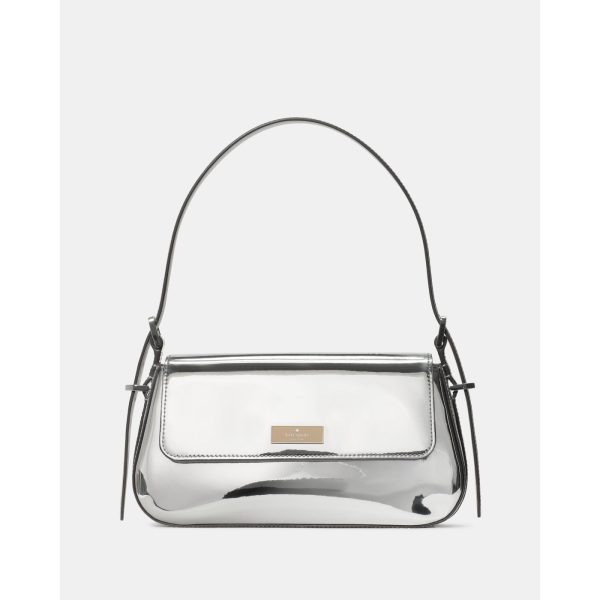 Kate Spade Bridget Mirror Metallic Small Flap Shoulder in Silver - Preorder
