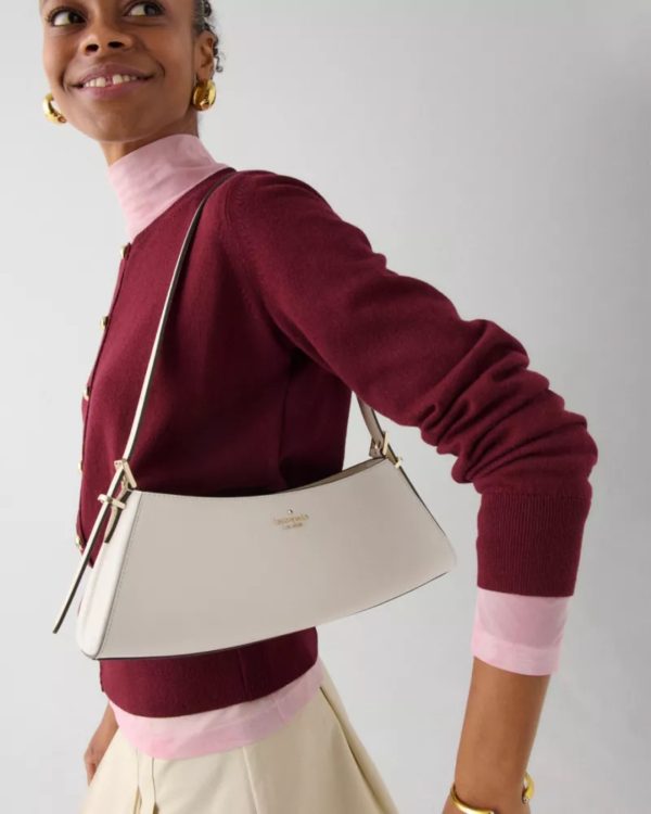 Kate Spade Frankie Textured Patent Leather Small East West Shoulder Meringue - Preorder