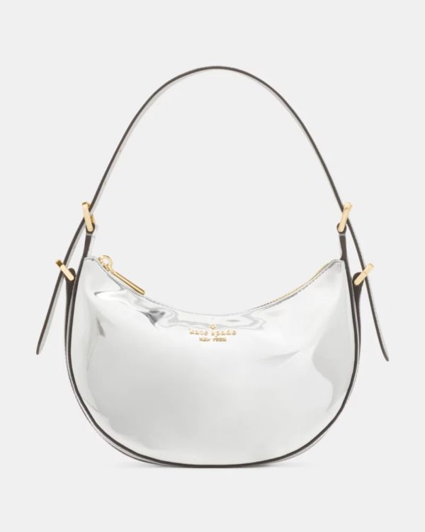 Kate Spade Nova Mirror Metallic Small Crescent Shoulder Bag Silver - Preorder