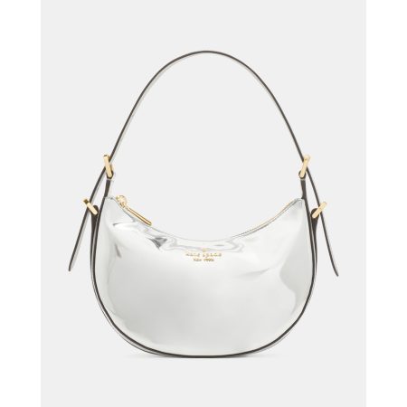 Kate Spade Nova Mirror Metallic Small Crescent Shoulder Bag in Silver - Preorder