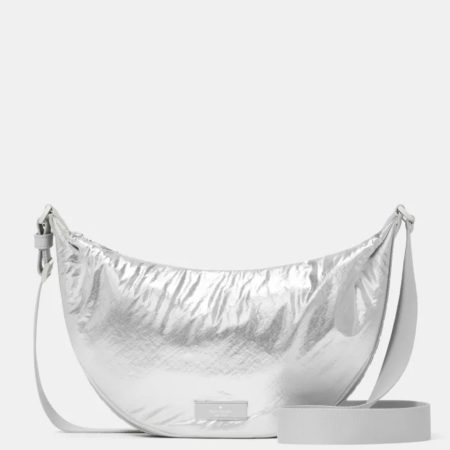 Kate Spade Carter Metallic Fabric Sling Bag Silver - Preorder