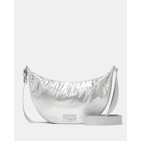 Kate Spade Carter Metallic Fabric Sling Bag in Silver - Preorder