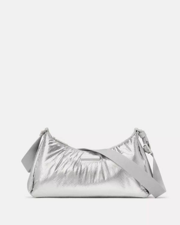 Kate Spade Carter Metallic Fabric Small Shoulder Bag Silver - Preorder