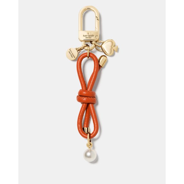 Kate Spade Bow Faux Pearl Bag Charm in Fiery Orange - Preorder