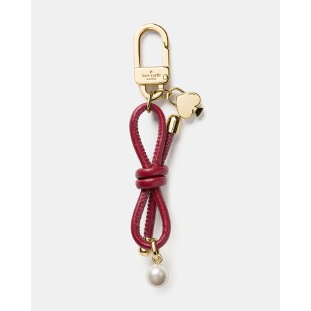 Kate Spade Bow Faux Pearl Bag Charm in Cherry Rouge - Preorder