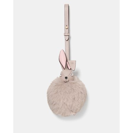 Kate Spade 3D Faux Fur Bunny Bag Charm in Silver - Preorder