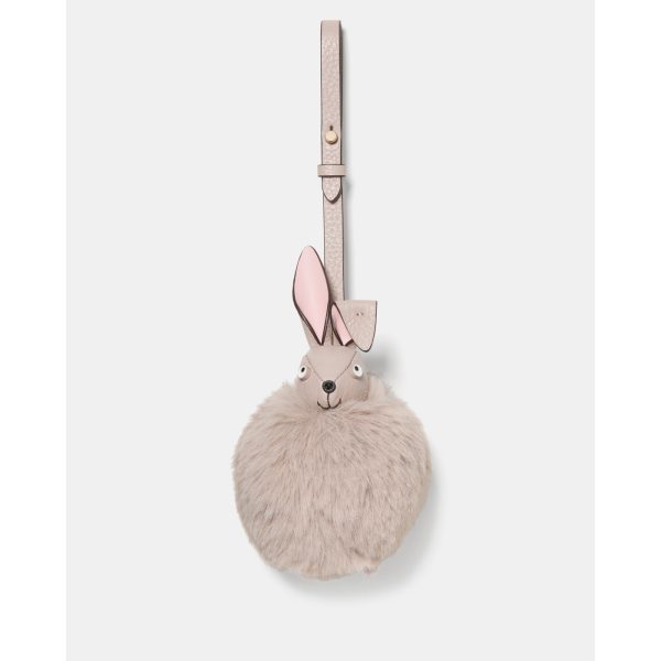 Kate Spade 3D Faux Fur Bunny Bag Charm in Silver - Preorder