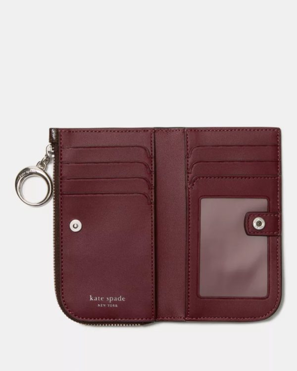 Kate Spade Halo Glazed Small Bifold Wallet Hot Fudge - Preorder