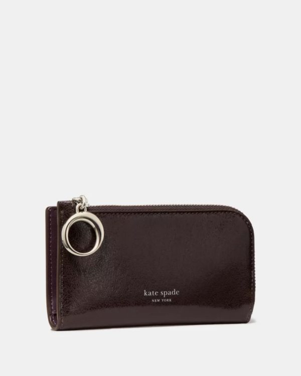 Kate Spade Halo Glazed Small Bifold Wallet Hot Fudge - Preorder