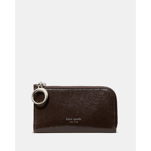 Kate Spade Halo Glazed Small Bifold Wallet in Hot Fudge - Preorder