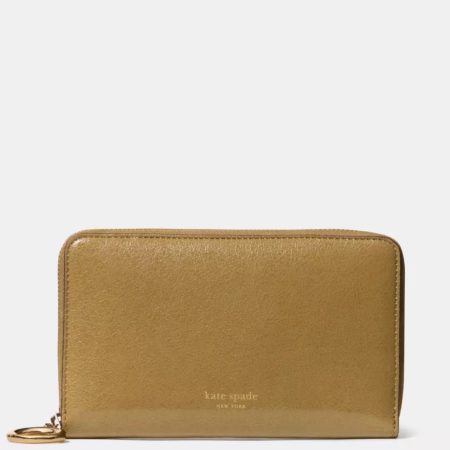 Kate Spade Halo Glazed Zip Around Wallet Dried Thyme - Preorder