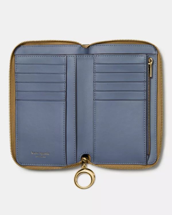Kate Spade Halo Glazed Zip Around Wallet Dried Thyme - Preorder