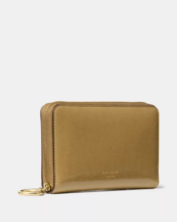 Kate Spade Halo Glazed Zip Around Wallet Dried Thyme - Preorder