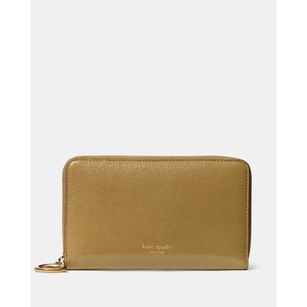 Kate Spade Halo Glazed Zip Around Wallet in Dried Thyme - Preorder