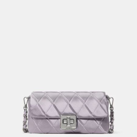 Kate Spade Carey Quilted Satin Mini Crossbody Gravel Grey - Preorder