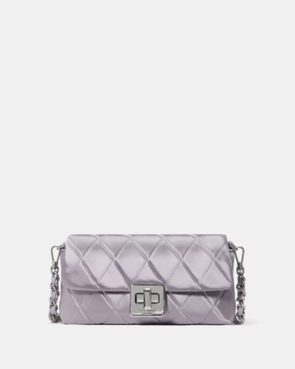 Kate Spade Carey Quilted Satin Mini Crossbody Gravel Grey - Preorder