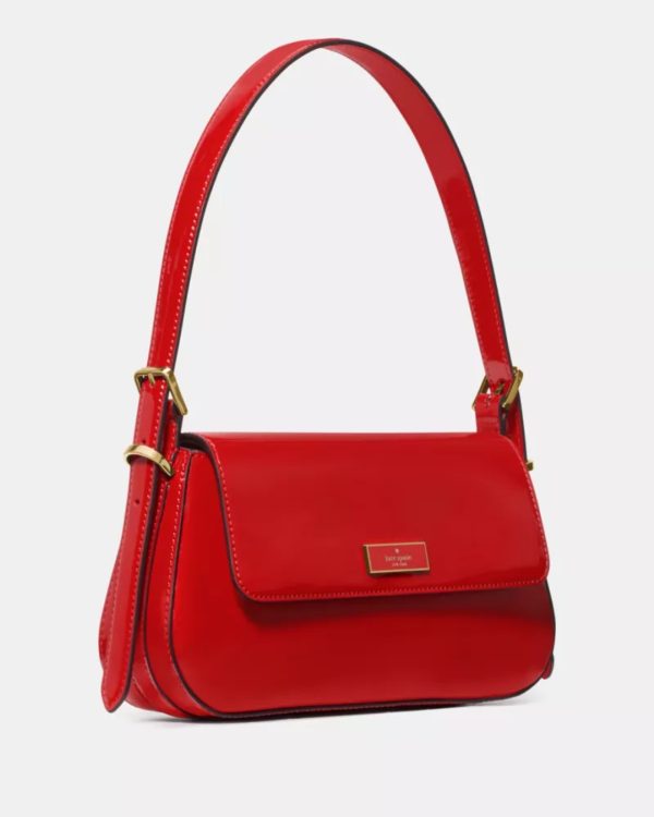 Kate Spade Bridget Shiny Leather Small Flap Shoulder Ks Bright Red - Preorder