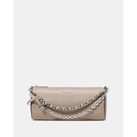 Kate Spade Roulette Glazed Leather Mini Convertible Bag Quartz Pebble - 1