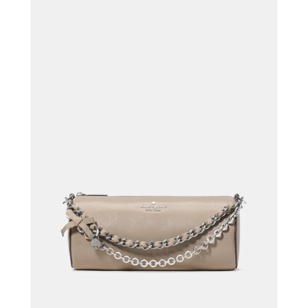 Kate Spade Roulette Glazed Leather Mini Convertible Bag Quartz Pebble - 1