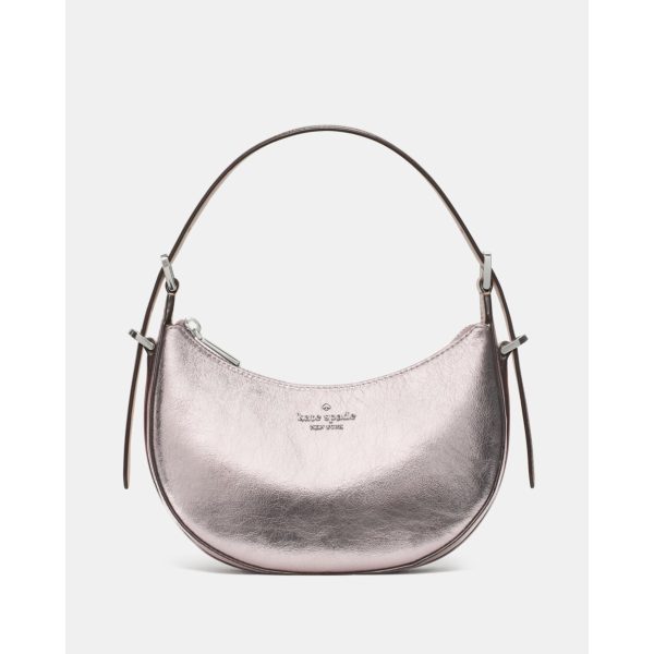 Kate Spade Nova Crinkle Metallic Small Crescent Shoulder Bag Lilac Moonlight - 1