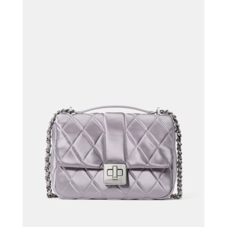 Kate Spade Carey Quilted Satin Small Flap Crossbody in Gravel Grey - Preorder