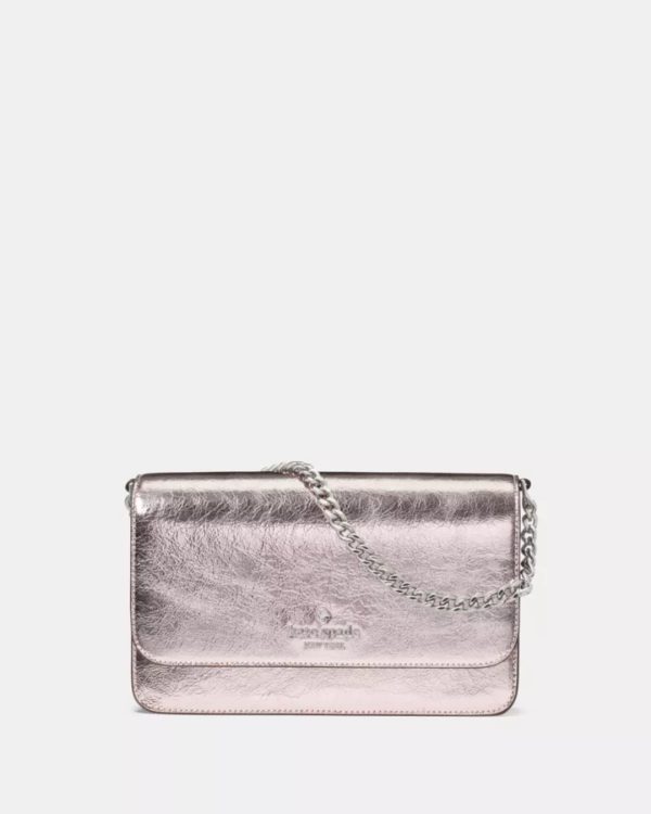 Kate Spade Madison Metallic Willow Mini Flap Crossbody Lilac Moonlight - Preorder