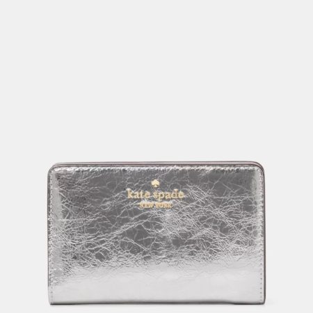 Kate Spade Madison Metallic Medium Bifold Wallet Silver - Preorder