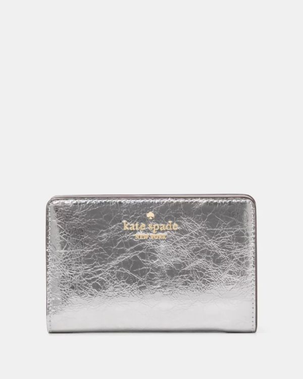 Kate Spade Madison Metallic Medium Bifold Wallet Silver - Preorder