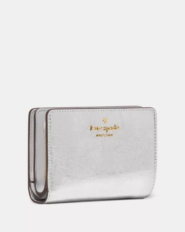 Kate Spade Madison Metallic Medium Bifold Wallet Silver - Preorder