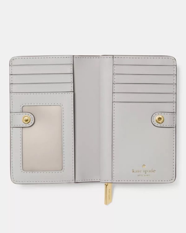 Kate Spade Madison Metallic Medium Bifold Wallet Silver - Preorder
