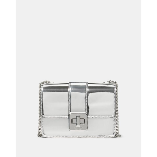 Kate Spade Phoebe Mirror Metallic Turnlock Mini Flap Crossbody in Silver - Preorder