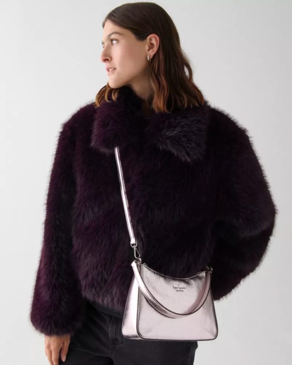 Kate Spade Margot Crinkle Metallic Convertible Shoulder Bag Lilac Moonlight - Preorder