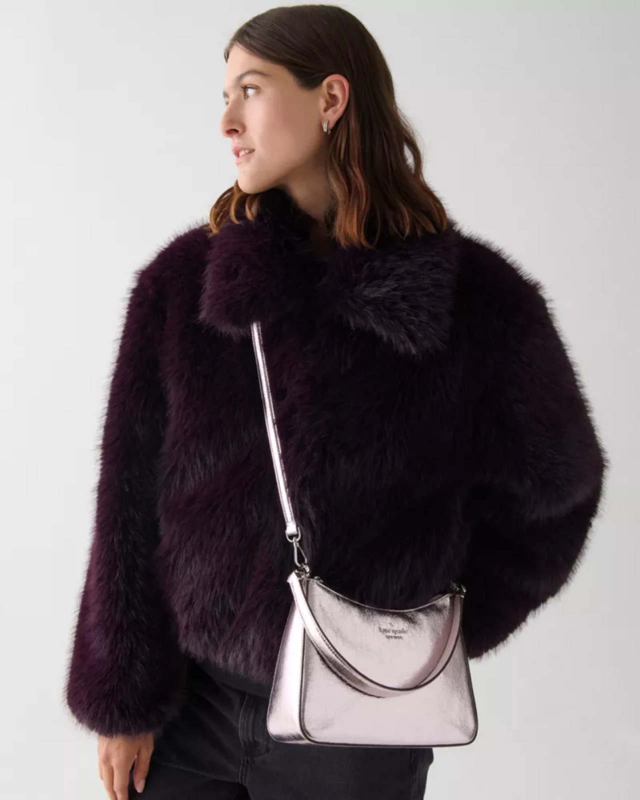 Kate Spade Margot Crinkle Metallic Convertible Shoulder Bag Lilac Moonlight - Preorder - Image 2