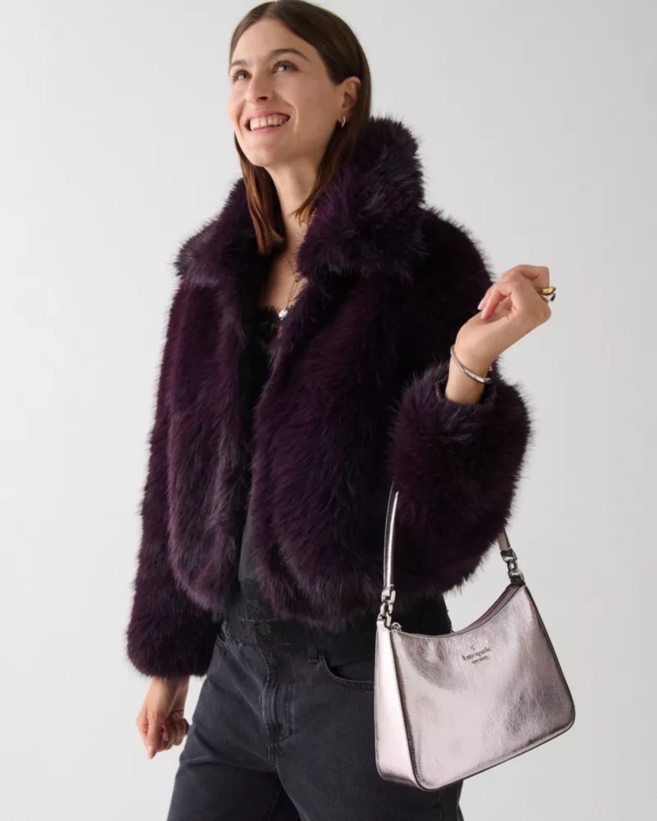 Kate Spade Margot Crinkle Metallic Convertible Shoulder Bag Lilac Moonlight - Preorder - Image 3