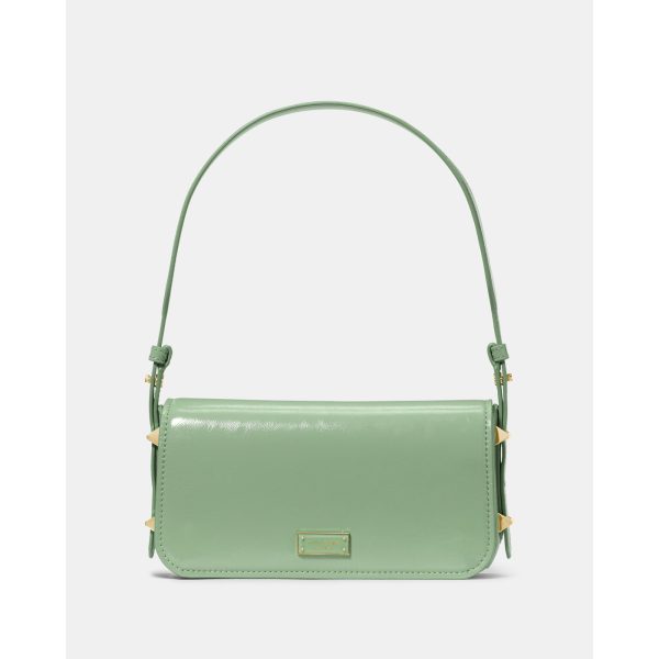 Kate Spade Liv Crinkle Patent Shoulder Bag in Crisp Sage - Preorder