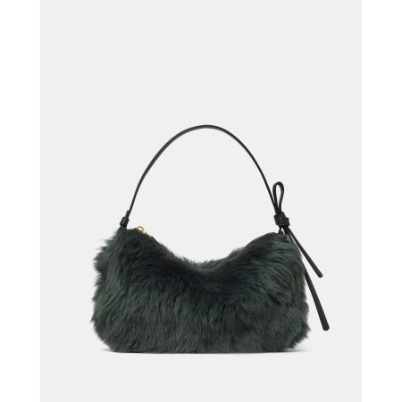 Kate Spade Loop Shearling Shoulder Bag in Deep Evergreen - Preorder