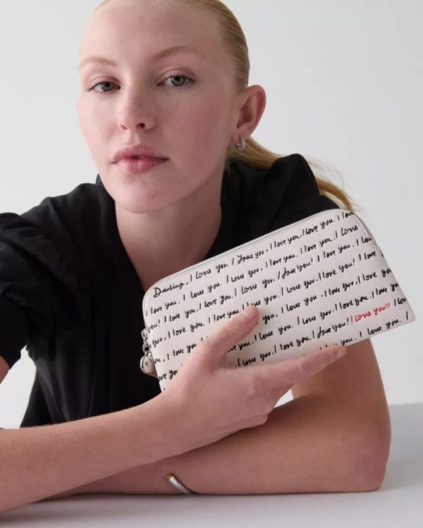 Kate Spade Devin I Love You Pouch Cream Multi - Preorder