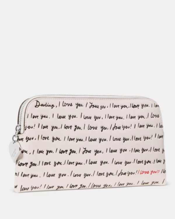 Kate Spade Devin I Love You Pouch Cream Multi - Preorder