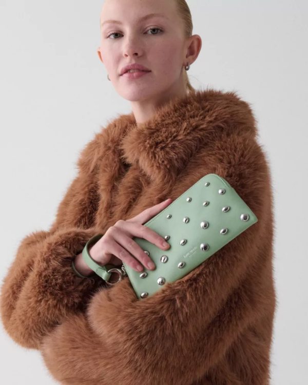 Kate Spade Halo Studded Wristlet Crisp Sage - Preorder