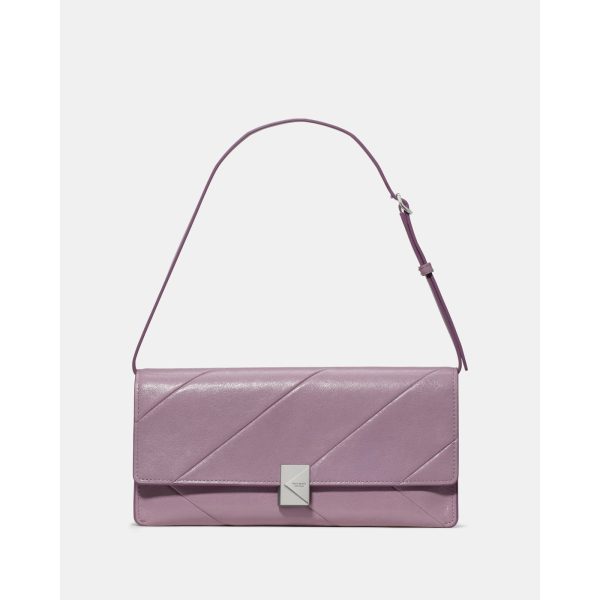 Kate Spade Deco Glazed Leather Soft Shoulder Bag in Market Purple - Preorder