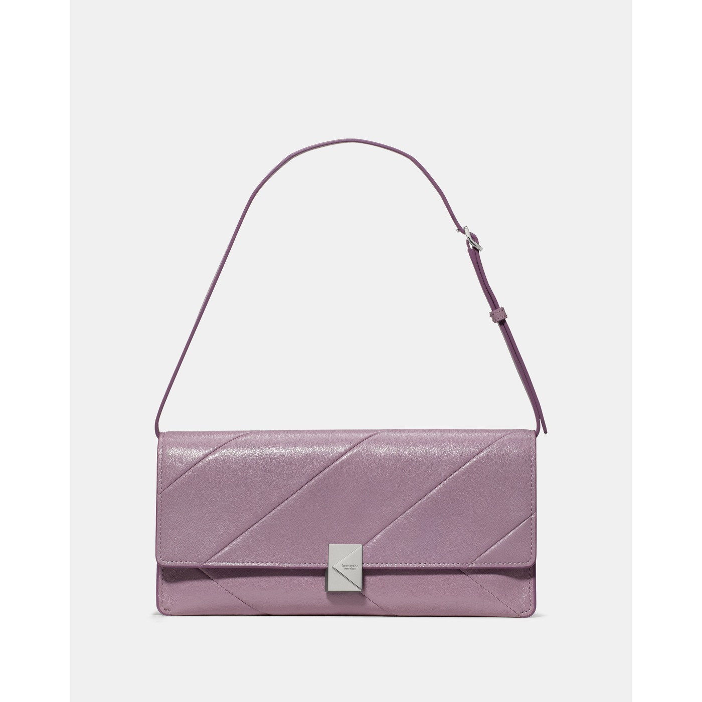 Kate Spade Deco Glazed Leather Soft Shoulder Bag in Market Purple - Preorder