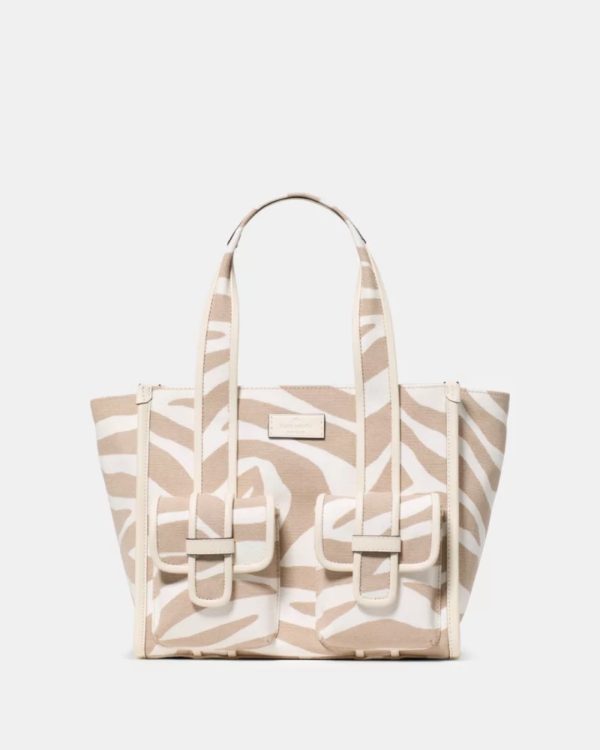 Kate Spade Kip Zebra Cargo Small Tote Bag Light Fawn Multi - Preorder