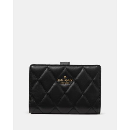 Kate Spade Quilted Medium Bifold Wallet in Black (KN755BLK) - Preorder