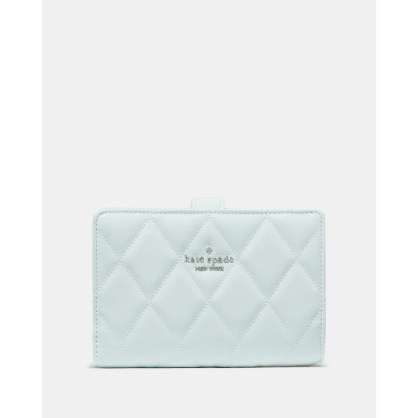Kate Spade Quilted Medium Bifold Wallet in Pale Sapphirine - Preorder