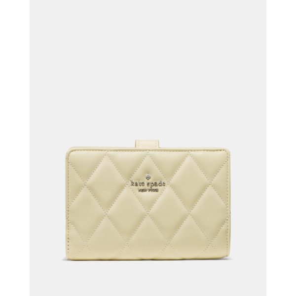 Kate Spade Quilted Medium Bifold Wallet in Lemon Fondant - Preorder