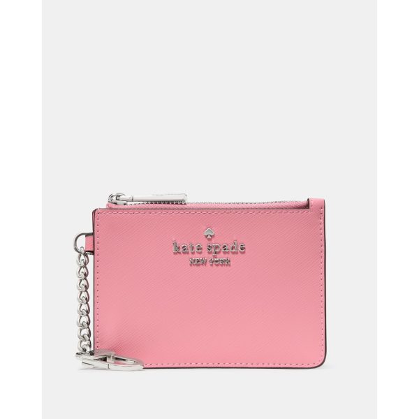 Kate Spade Key Ring Card Holder in Grapefruit Soda - Preorder