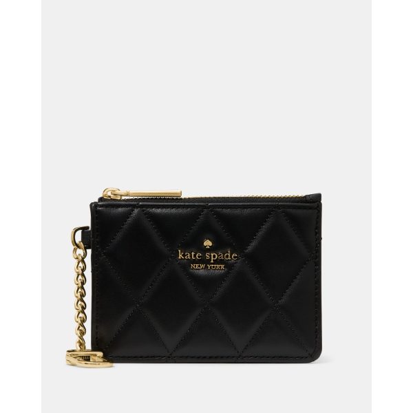 Kate Spade Quilted Key Ring Card Holder in Black (KN772BLK) - Preorder