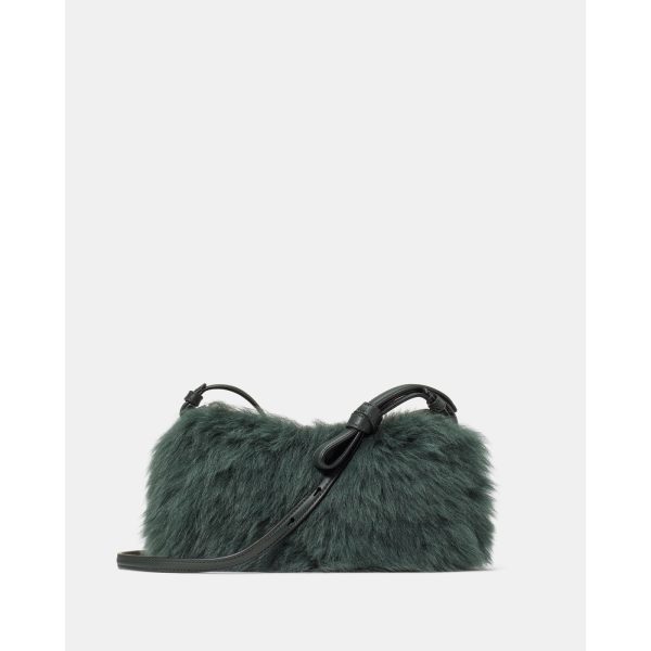 Kate Spade Loop Shearling Crossbody in Deep Evergreen - Preorder