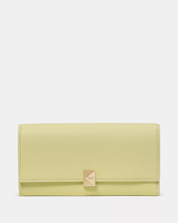 Kate Spade Deco Large Flap Wallet Pale Citron - Preorder