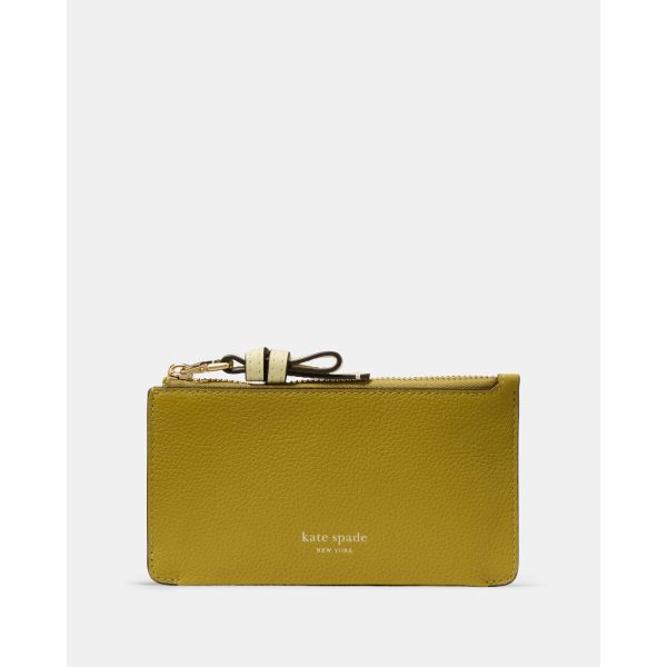Kate Spade Loop Zip Card Case in Laurel Leaf - Preorder